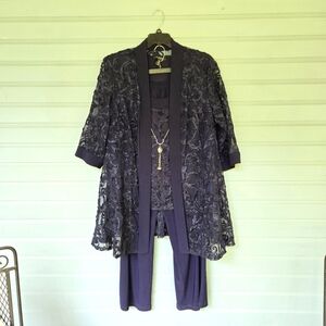 R&M Richards Elegant Size 22W Navy Mother Of The Bride Suit Set